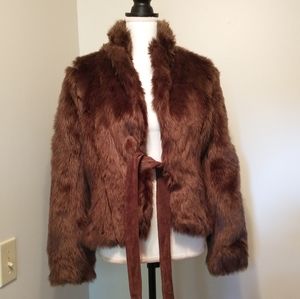 Zara Faux Fur Jacket Coat M GUC